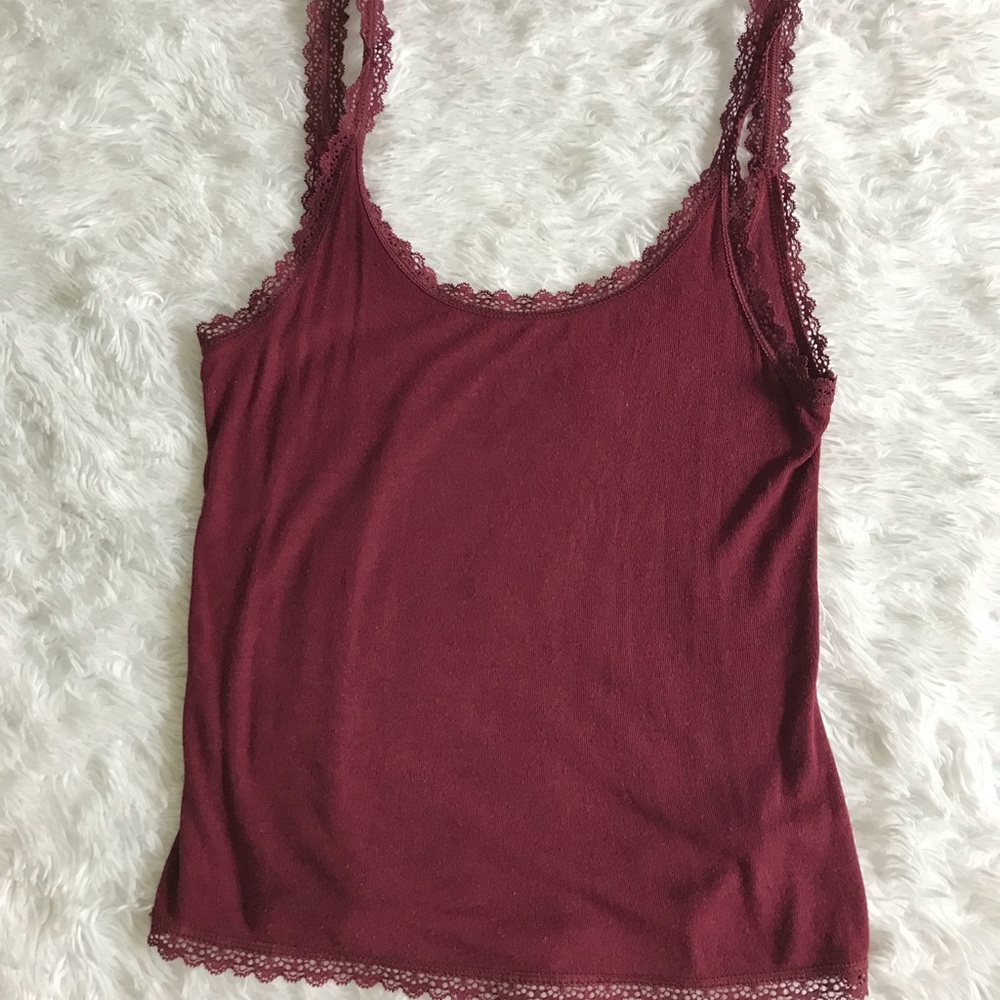 AEO Maroon Lace Tank
